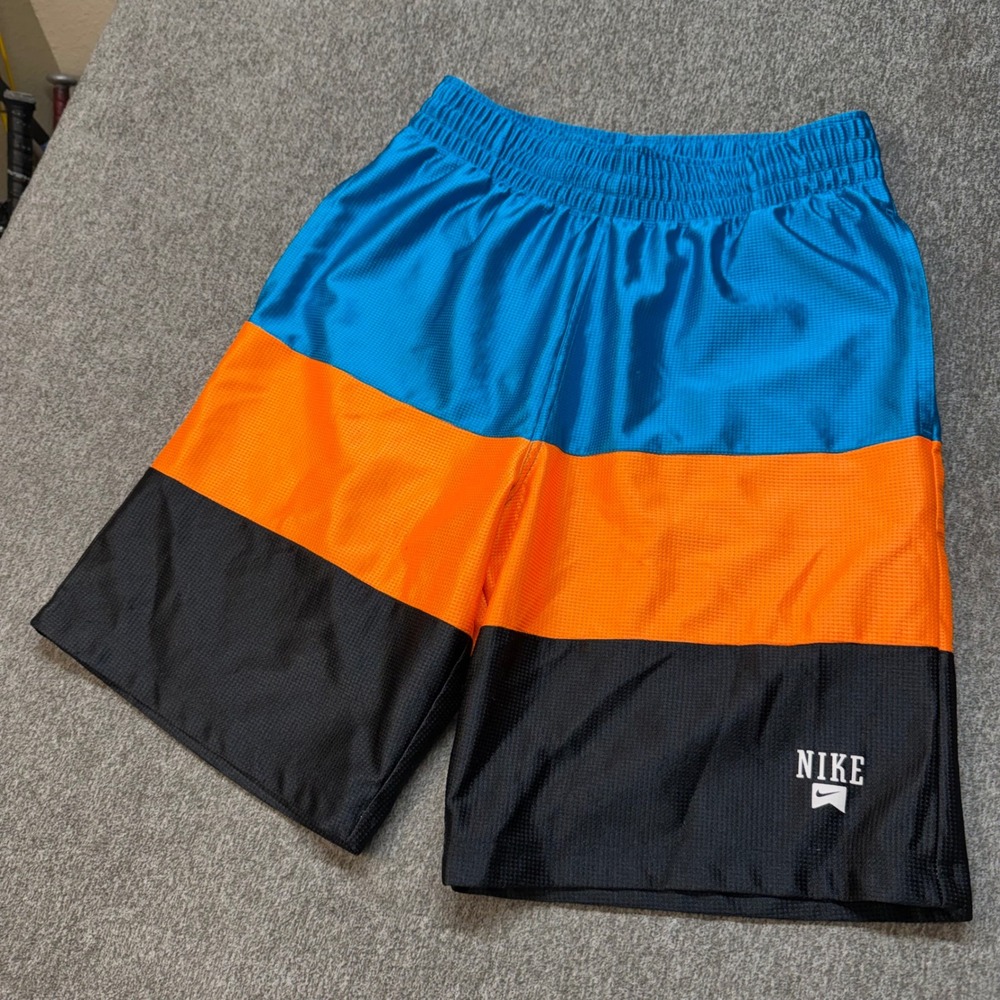 Nike Mens Colorblock Basketball Shorts Blue Orange Black 574775-440
